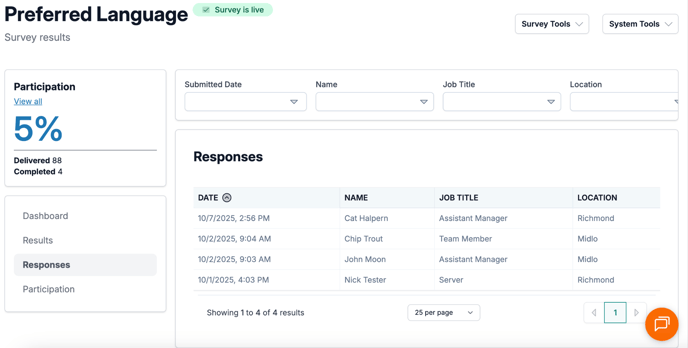 survey dashboard